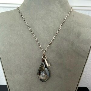Lucy’s Inspired Silver Tone Pendant Chain Faux Smokey Quartz Necklace